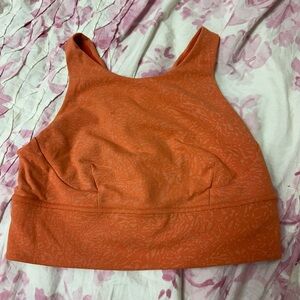 LULULEMON orange sports bra/crop top size 8